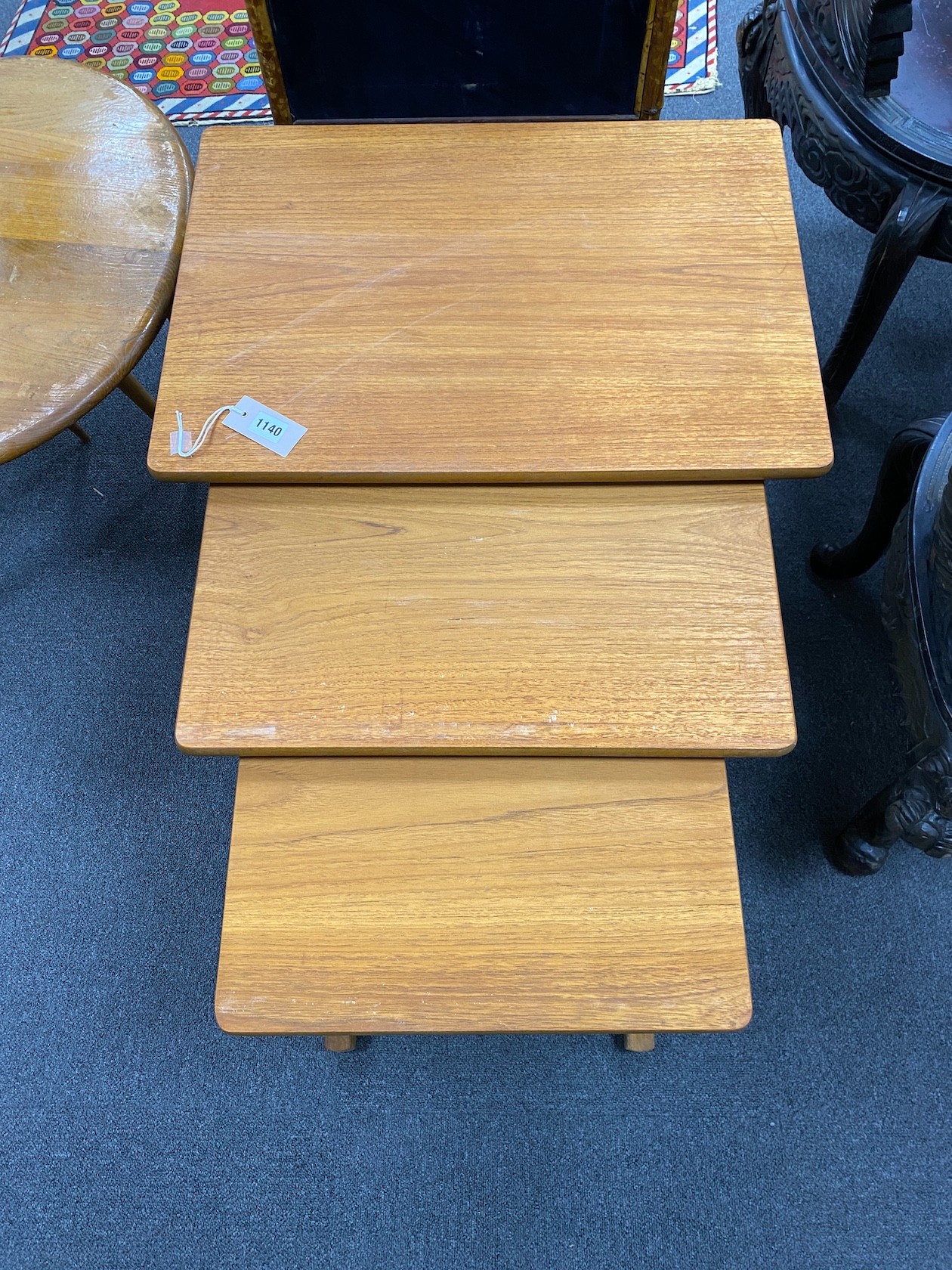 A Nathan teak nest of tables, width 61cm, depth 43cm, height 51cm